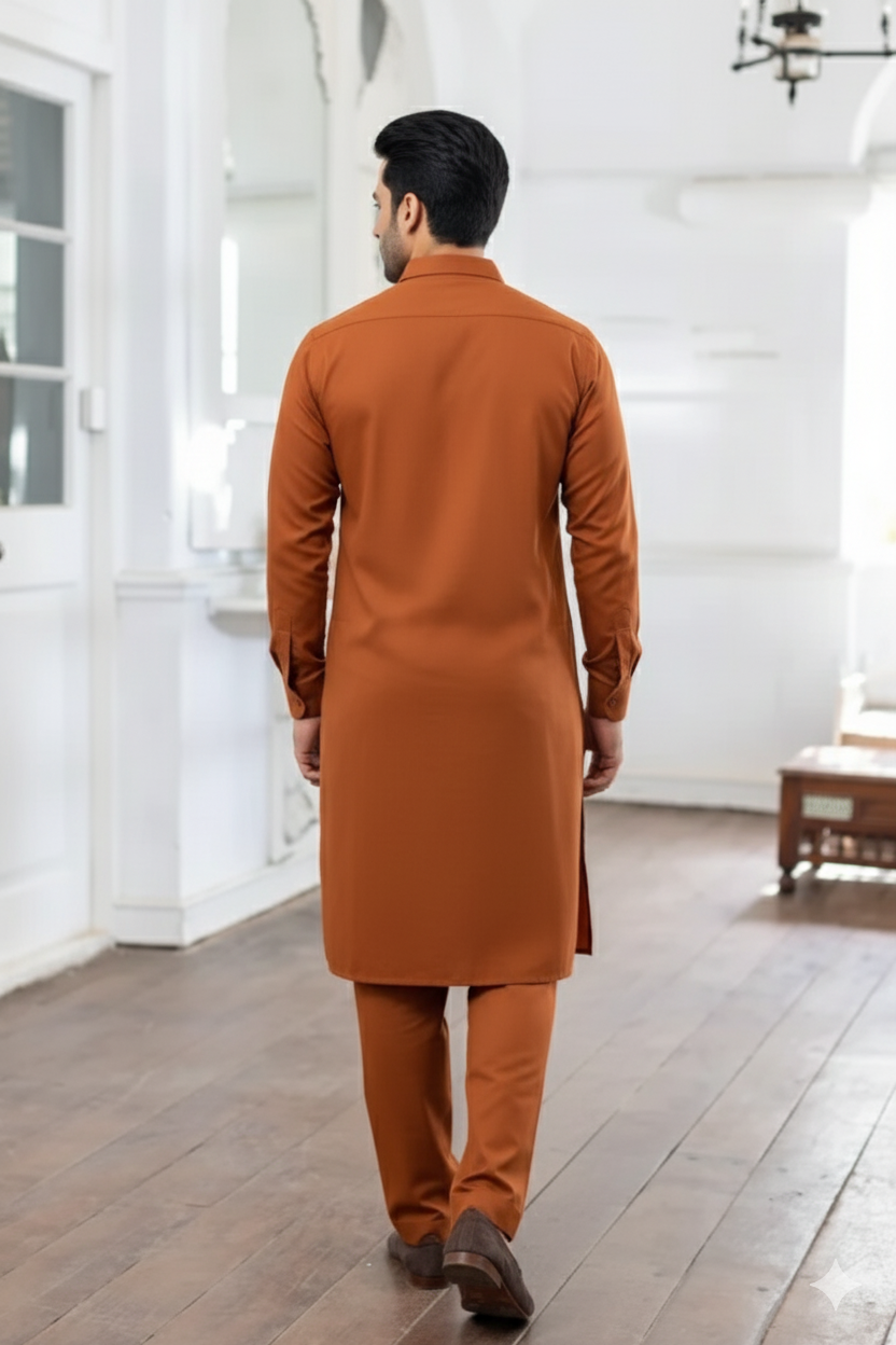 Rust Orange Kurta Shalwar