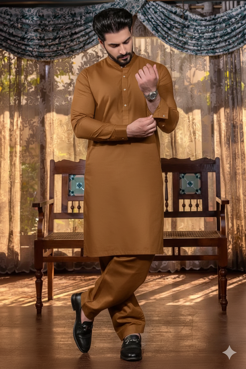 Camel Brown Kurta Shalwar