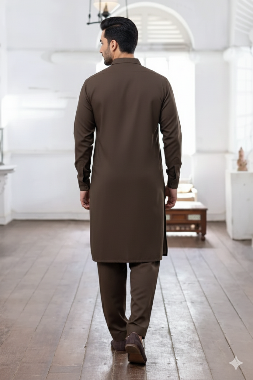 Charcoal Brown Kurta Shalwar