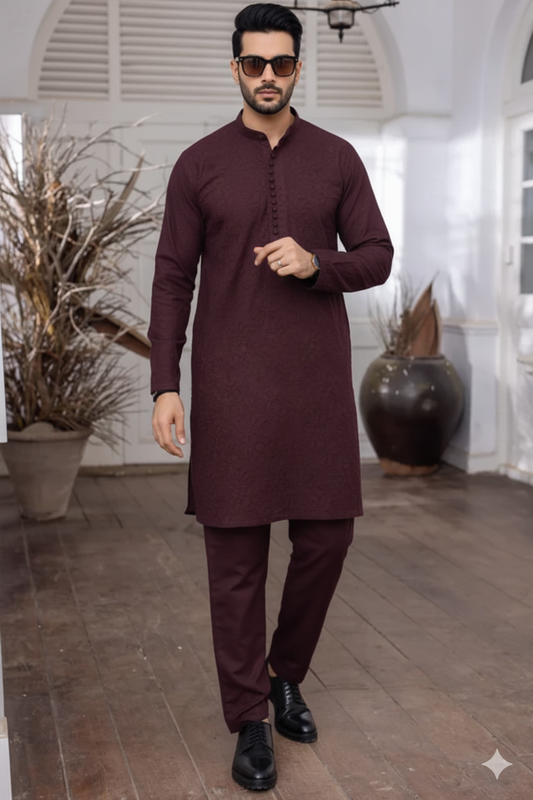 Dark Plum Kurta Shalwar