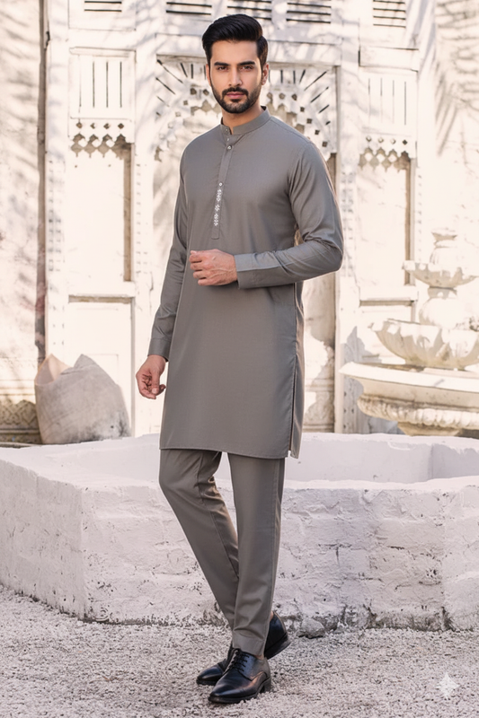 Greyish Taupe Kurta Shalwar