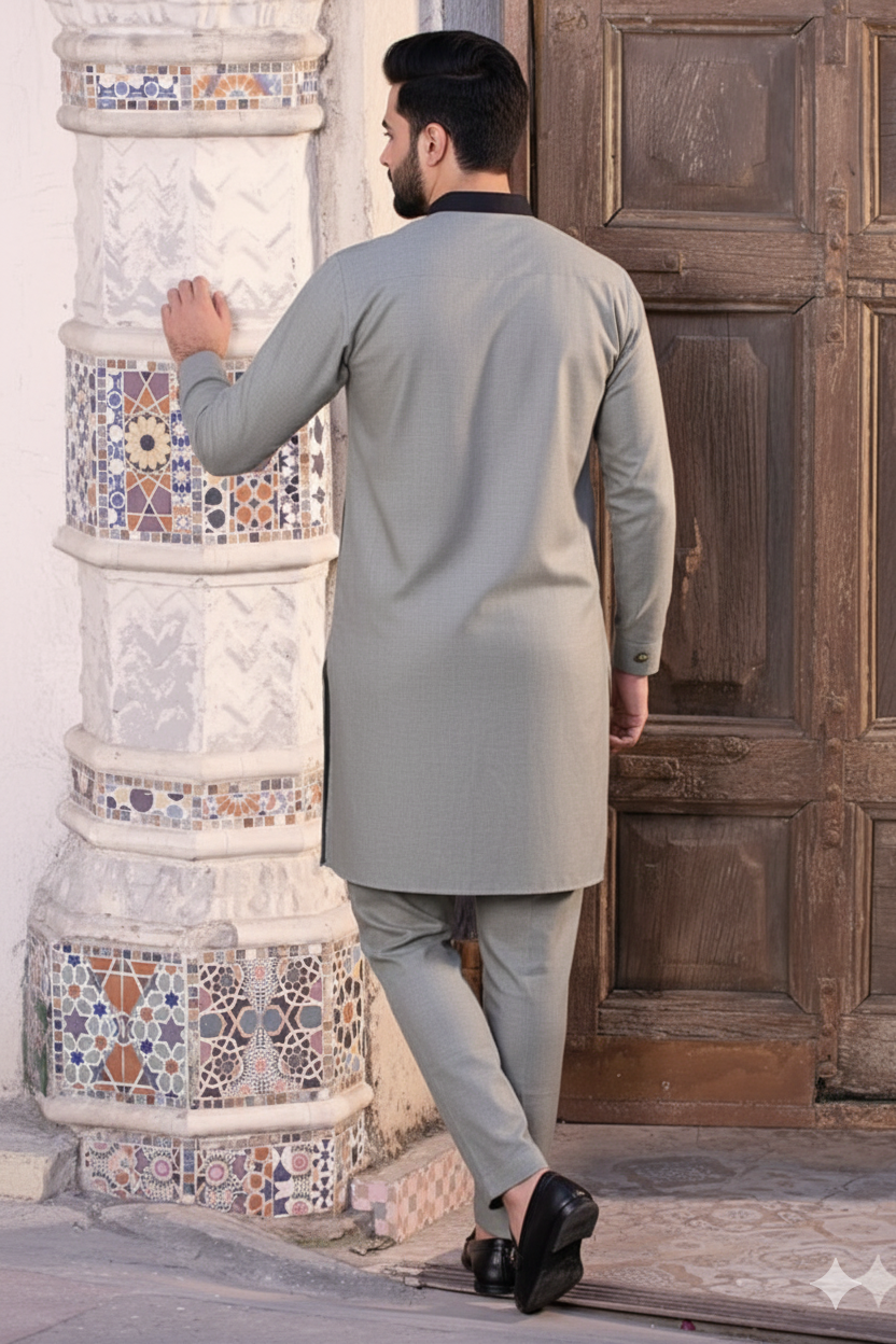 Light Grey Imported Cotton Kurta