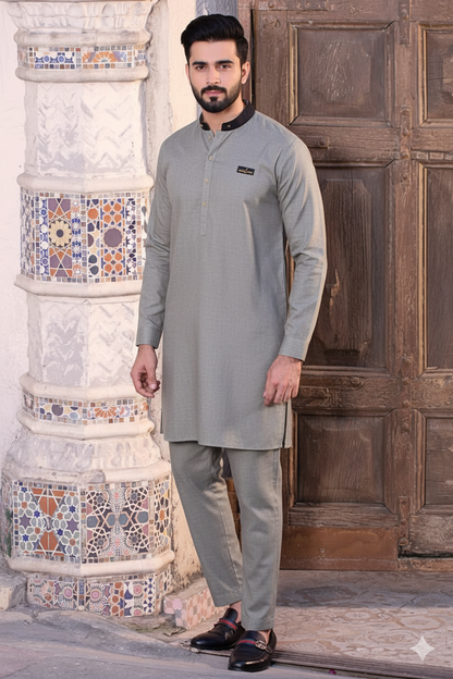 Light Grey Cotton Kurta – Vibrant Touch