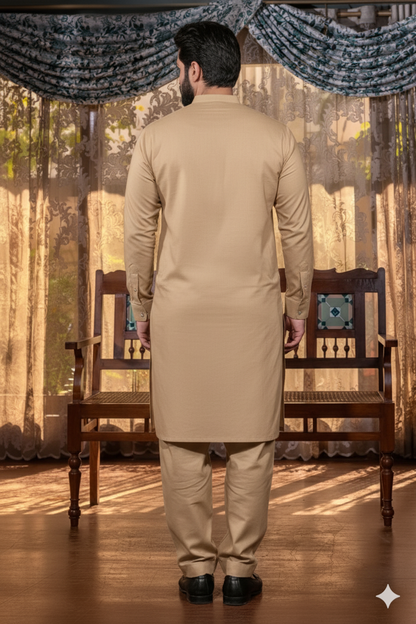 Beige Sand Cotton Kurta – Gentle Feel