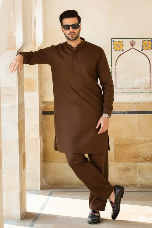 Brown Imported Cotton Kurta
